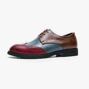 Oversized leather shoes splicing color EX-001
